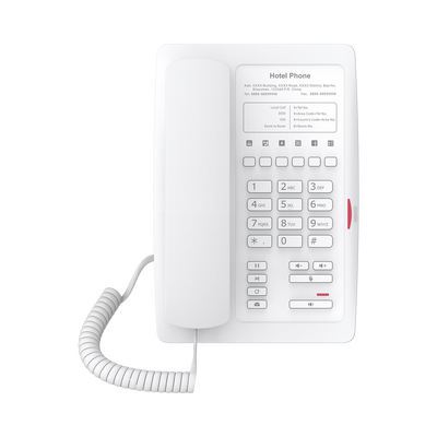 Teléfono IP WiFi para Hotelería, profesional con 6 teclas programables para servicio rápido (Hotline), plantilla personalizable con PoE