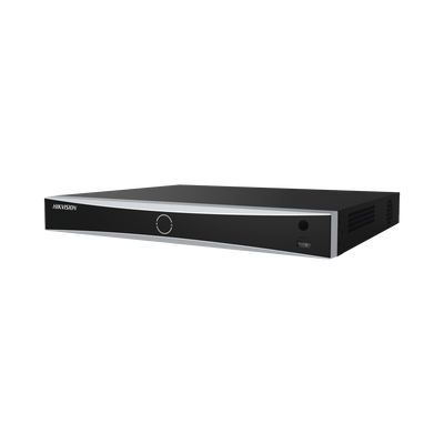 NVR 12 Megapixel (4K) / Reconocimiento Facial / 8 Canales IP / Base de Datos / Hasta 100,000 Fotografías / 8 Puertos PoE+ / 2 Bahías de Disco Duro / Switch PoE 300 mts / Bases de Datos / HDMI en 4K