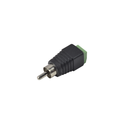 Adaptador RCA MACHO Tipo Jack Polarizado / Terminales Tipo Tornillo / Polarizado (+/-) / Recomendado para Video y AUDIO en sistemas de video vigilancia a 2 Hilos.