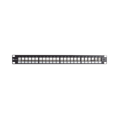 Patch Panel UTP Keystone de 24 puertos Modular (vacío) , Plano, 1UR, compatible con Jacks Keystone UTP Z-MAX® y MAX®