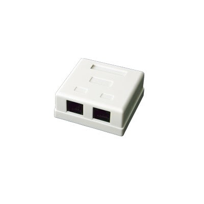 Caja de pared con 2 puertos, incluye 2 jacks UTP Cat5e Keystone