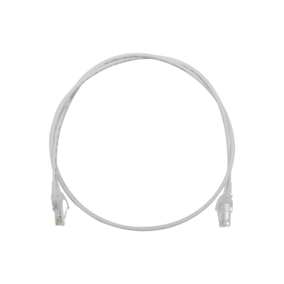 Patch Cord MC6 Modular Cat6 UTP, CM/LS0H, 3ft, Color Blanco, Diámetro Reducido (28AWG)