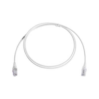 Patch Cord MC6 Modular Cat6 UTP, CM/LS0H, 5ft, Color Blanco, Diámetro Reducido (28AWG), Versión Bulk (Sin Empaque Individual)