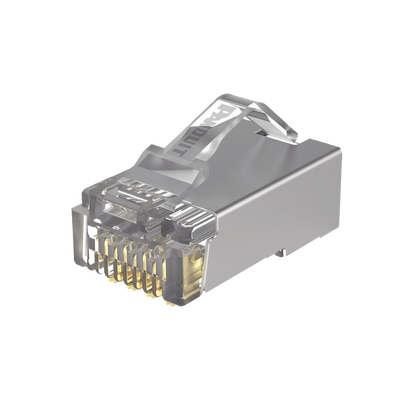 Plug RJ45 Cat5e Blindado, Para Cable UTP de Calibres 24-26 AWG, Chapado en Oro de 50 micras, Paquete de 100 piezas