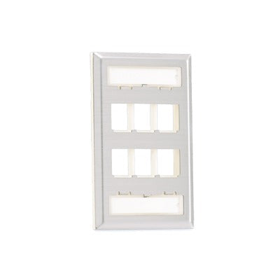 Placa de Pared Vertical, Salida Para 6 Puertos Keystone, Con Espacios Para Etiquetas, de Acero Inoxidable