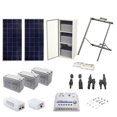 Kit Solar de 35 W con PoE 802.3af y PoE Pasivo 24 Vcc para una Cámara IP y un Radio Ubiquiti airMAX o Cambium ePMP.