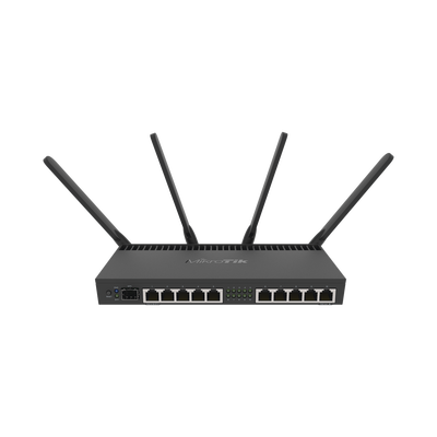 Router con Wi-Fi 4x4 MU-MIMO, hasta 2 watts de potencia, antenas de 3 dBi, 10 puertos Gigabit, 1 Puerto SFP+