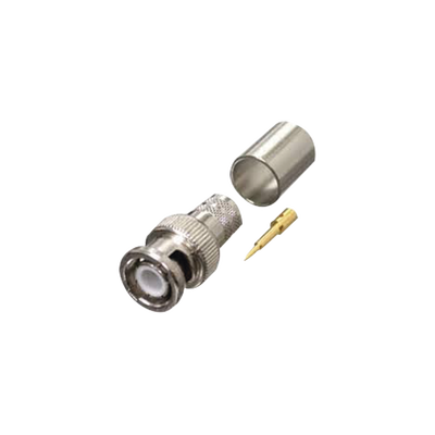 Conector BNC Macho de Anillo Plegable para RG-8/U, LMR-400, 9913, CNT-400, Níquel/ Oro/ Teflón.