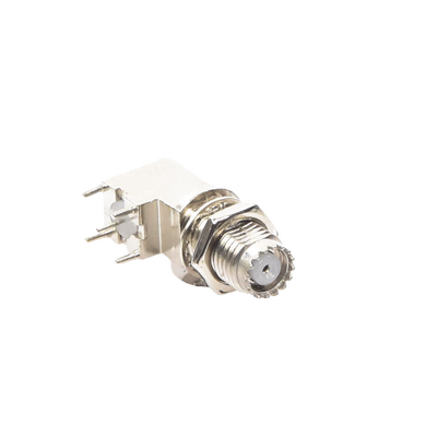 Conector Mini UHF Hembra para Montaje en PCB, Estaño/ Estaño/ Polipropileno.