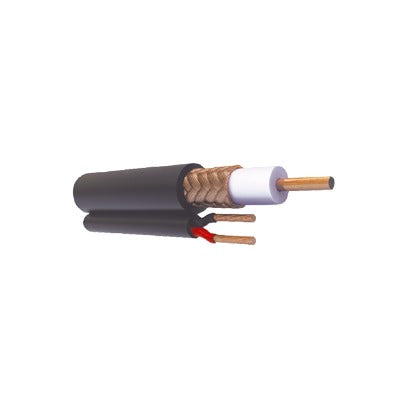 Retazo de 30 metros de Cable coaxial Cable RG59 Siamés, HECHO EN MÉXICO, Optimizado para HD+ 2 hilos calibre 20.