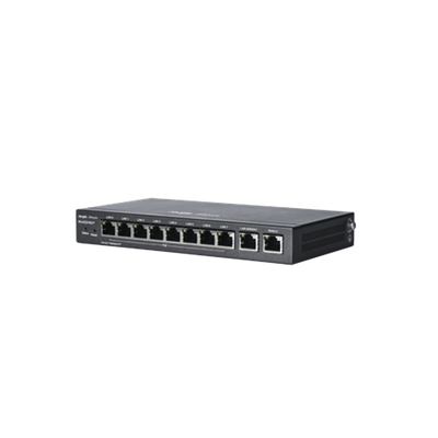 Router Balanceador PoE Cloud 10 puertos gigabit (8 puertos PoE), soporta 4x WAN configurables, hasta 200 clientes con desempeño de 600 Mbps asimétricos