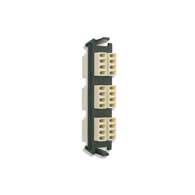 Placa acopladora de Fibra Óptica Quick-Pack, Con 6 Conectores LC Quad (24 Fibras), Para Fibra Multimodo, Beige