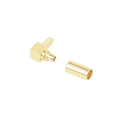 Conector MMCX Macho en A/R de Anillo Plegable para RG-174/U, BELDEN 8216, Oro/ Oro/ Teflón.