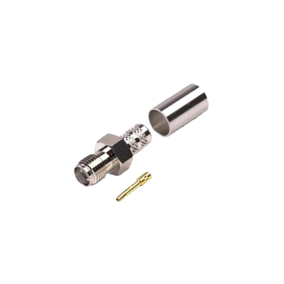 Conector SMA Hembra de Anillo Plegable para Cables RG-8/X, LMR-240, 9258, Niquel/Oro/Teflón.