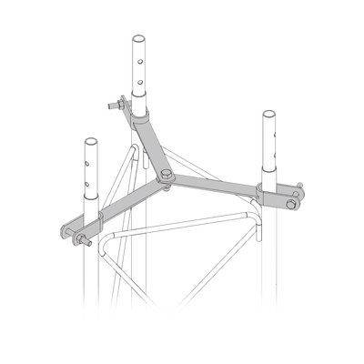 Brida para sujeción de retenida compatible con tramos STZ35, Galvanizado electrolítico.