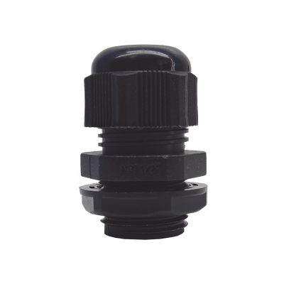 Conector Plástico Negro Tipo Glándula para Rosca NPT 1/2"