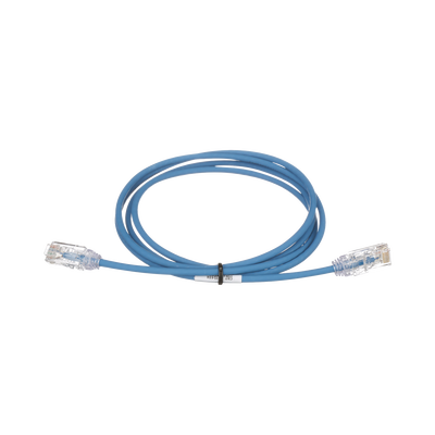 Cable de Parcheo TX6, UTP Cat6, Diámetro Reducido (28AWG), Color Azul, 10ft