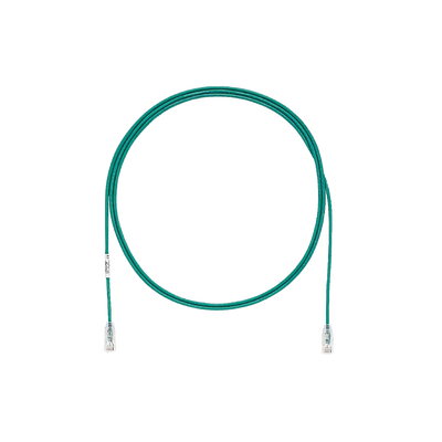 Cable de Parcheo TX6, UTP Cat6, Diámetro Reducido (28AWG), Color Verde, 1ft