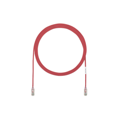 Cable de Parcheo TX6, UTP Cat6, Diámetro Reducido (28AWG), Color Rojo, 65ft