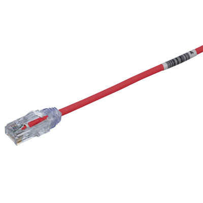 Cable de Parcheo TX6, UTP Cat6, Diámetro Reducido (28AWG), Color Rojo, 8in (20.2cm)