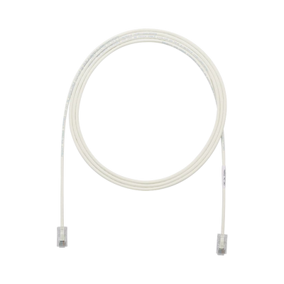 Cable de Parcheo UTP Cat6A, CM/LSZH, Diámetro Reducido (28AWG), Color Blanco Mate, 10 ft