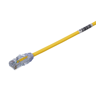 Cable de Parcheo UTP, Cat6A, Diámetro Reducido (28 AWG), CM/LSZH, Color Amarillo, 8in (20.3cm)