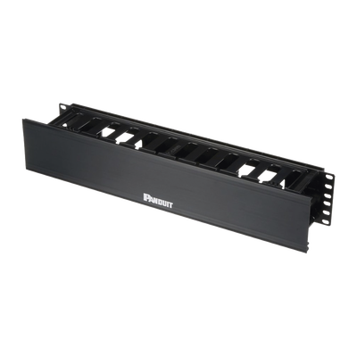 Organizador de Cables Horizontal PatchLink, Sencillo (Solo Frontal), Con Tapa Extendida, Para Rack de 19in, 2UR