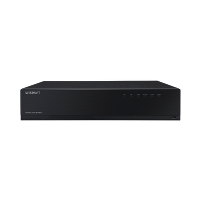 NVR de 12 Megapíxel con Wisenet Wave Embebido / Incluye 4 Licencias / 2TB Incluidos / 16 canales / 16 puertos PoE+ / H.265 & WiseStream / E/S de alarma