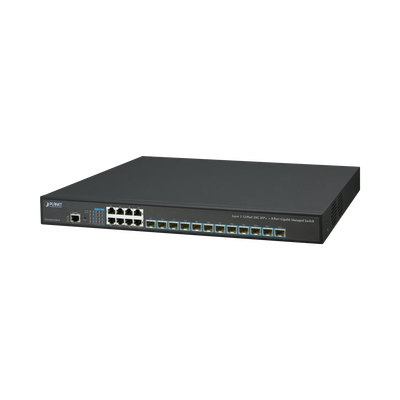 Switch Administrable Layer 3 12-Puertos 10G SFP+, 8-Puertos 10/100/1000T C/Fuente Redundante AC