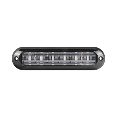 Luz Auxiliar Ultra Brillante IP67 de 6 LEDs, Color Azul, con mica transparente y bisel negro