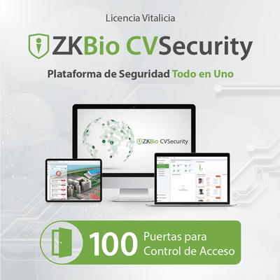 Licencia para ZKBio CVsecurity permite gestionar hasta 100 puertas para control de acceso