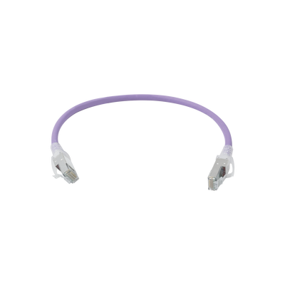 Patch Cord Z-MAX Cat6A S/FTP, CM/LS0H, 1ft, Color Violeta, Versión Bulk (Sin Empaque Individual)