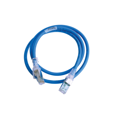 Patch Cord Z-MAX Cat6A S/FTP, CM/LS0H, 3ft, Color Azul, Versión Bulk (Sin Empaque Individual)