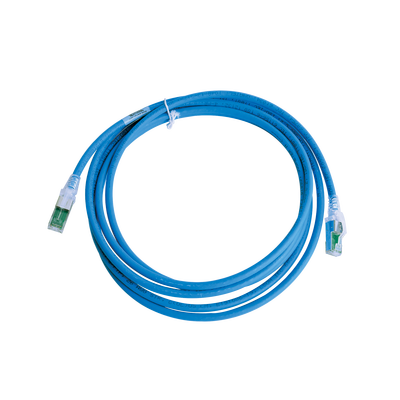 Patch Cord Z-MAX Cat6A S/FTP, CM/LS0H, 10ft, Color Azul, Versión Bulk (Sin Empaque Individual)